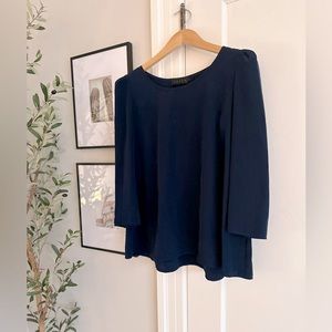 Hatch, navy silk blouse, Size 2